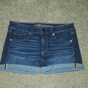 American Eagle Dark Wash Midi Short